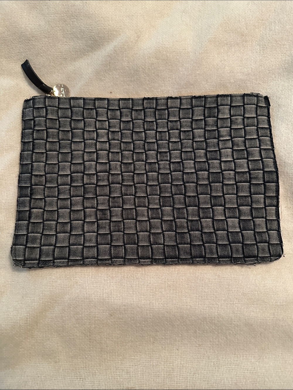 Clare V Woven Blue Gray Flat Clutch